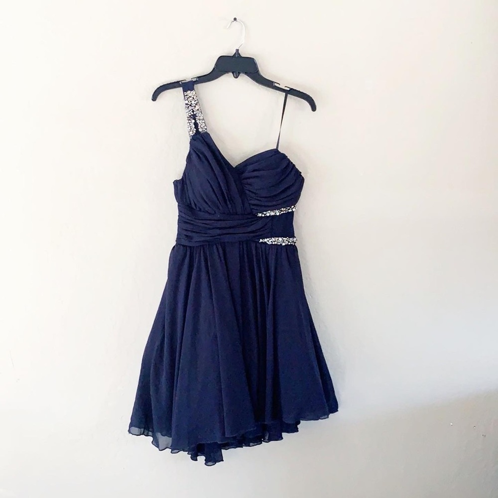 🌿Final Sale City Studio Dark Navy Blue‎ Embellished Dress